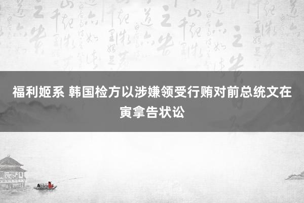 福利姬系 韩国检方以涉嫌领受行贿对前总统文在寅拿告状讼